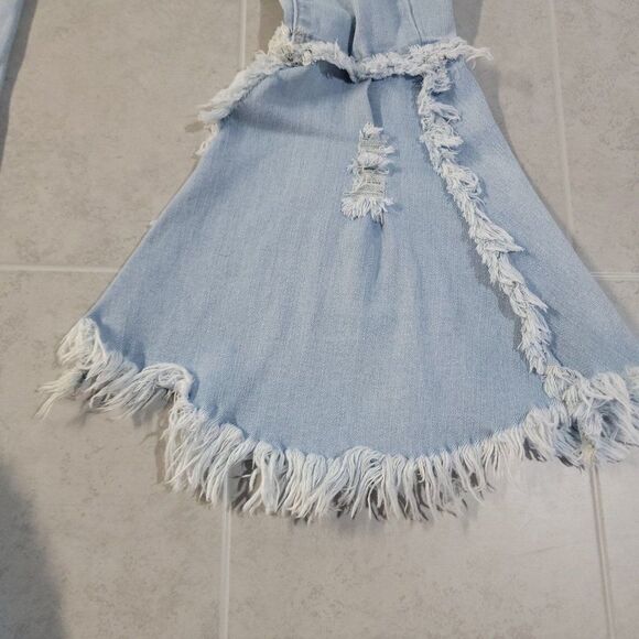 JC & JQ Womens Blue Light Wash High Rise Stretch Denim Flared Jeans Size Small - Picture 7 of 8